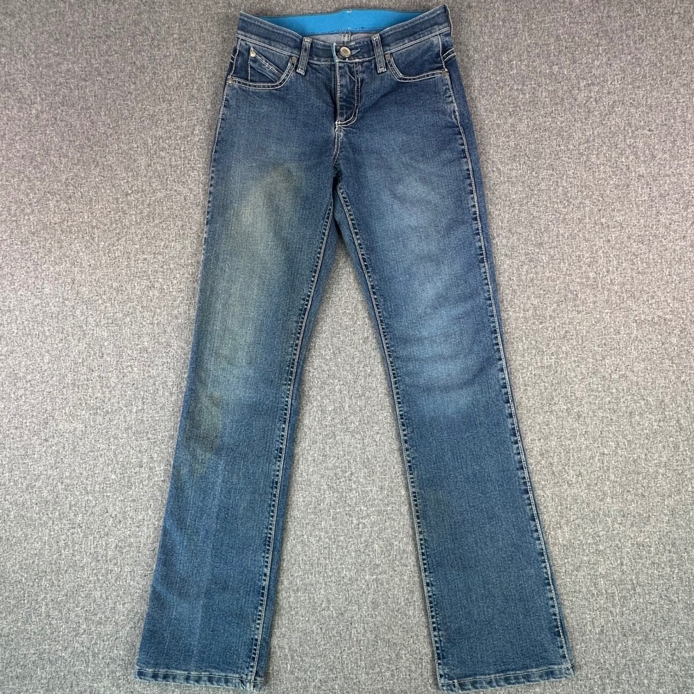 Wrangler Jeans Womens 3/4x34 WCV20MS Blue Bootcut Stretch Denim